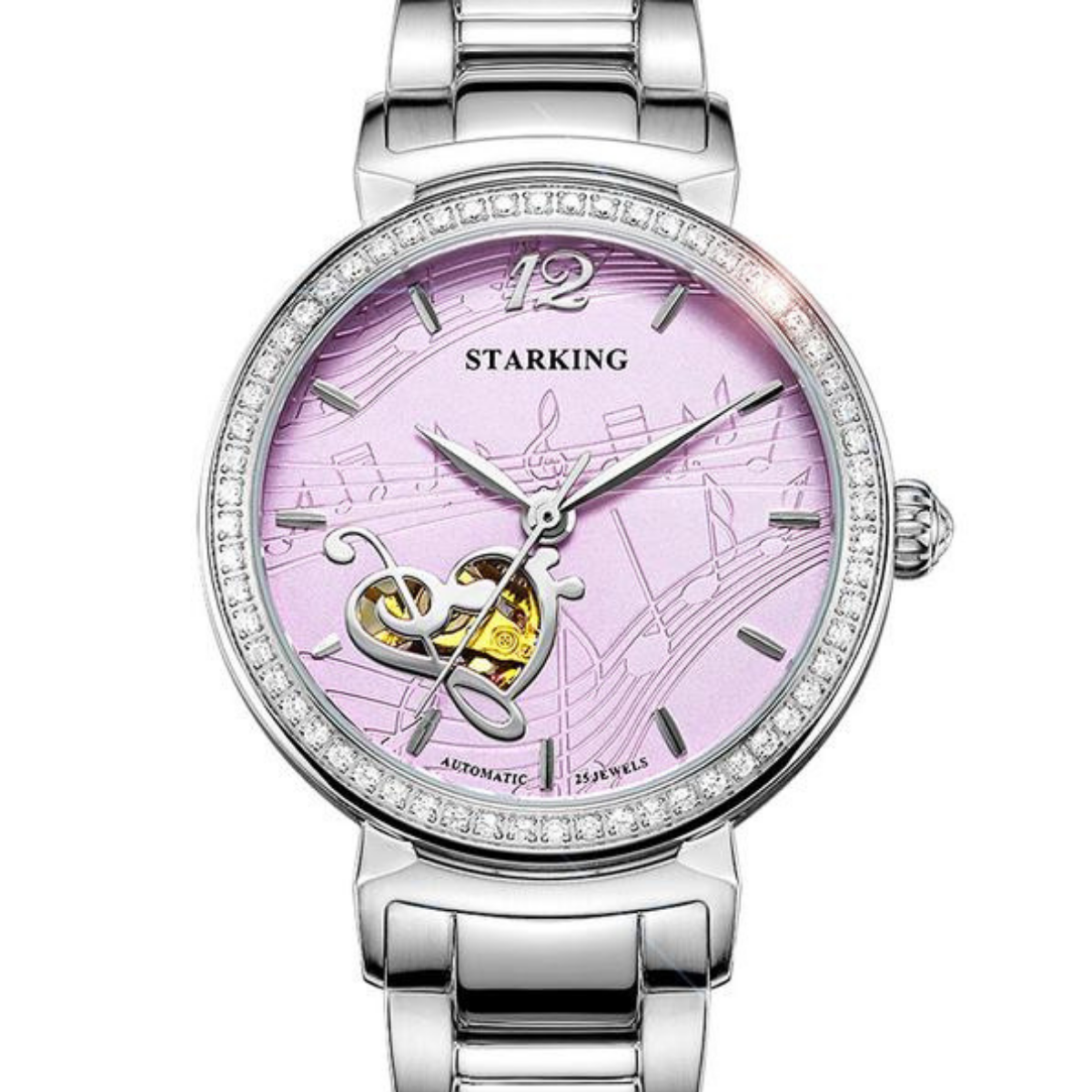 Music Note Heart Mechanical Wristwatch