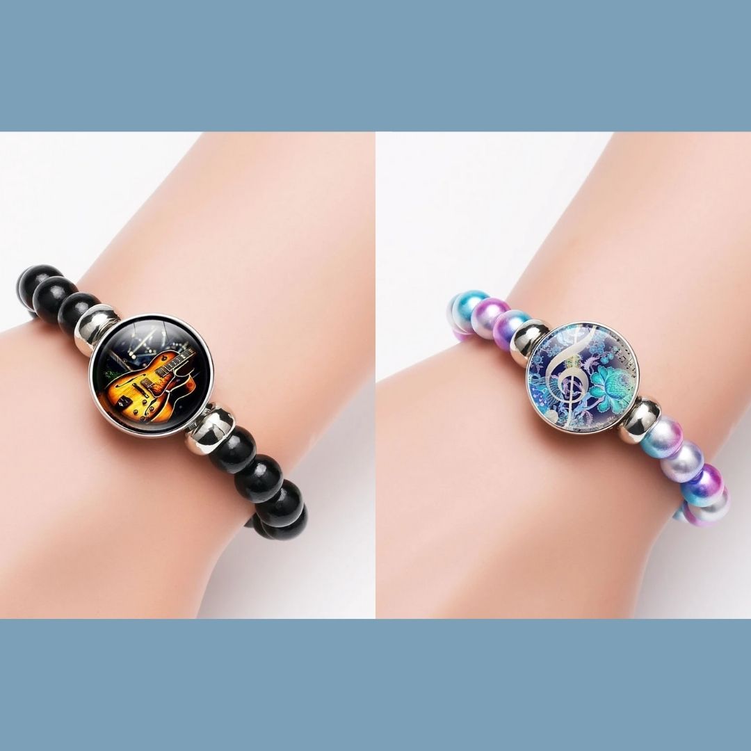 Music Notes Beaded Bracelet