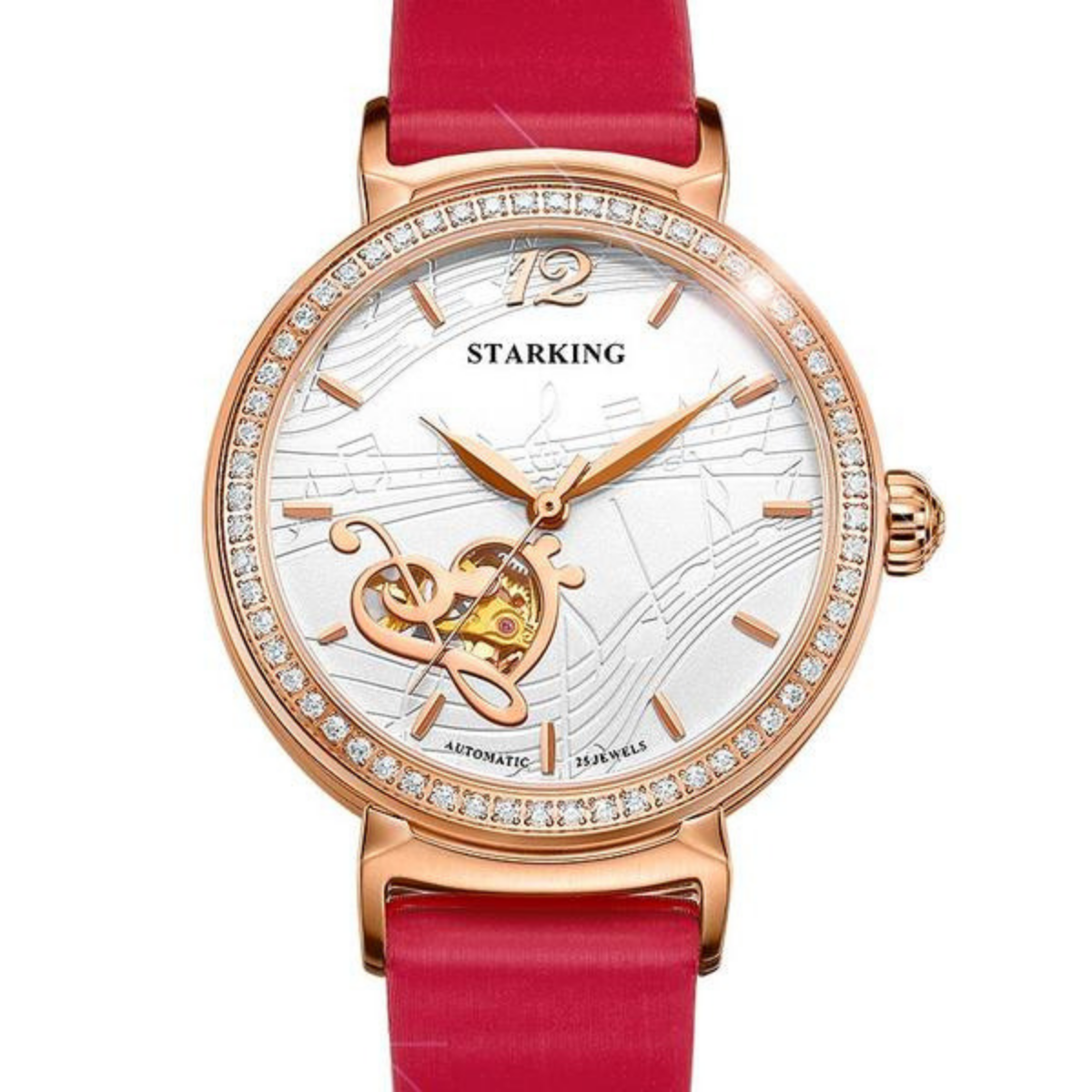 Music Note Heart Mechanical Wristwatch