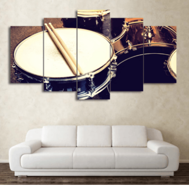 5 Pieces Contemporary Drum Canvas Art - { shop_name }} - Review