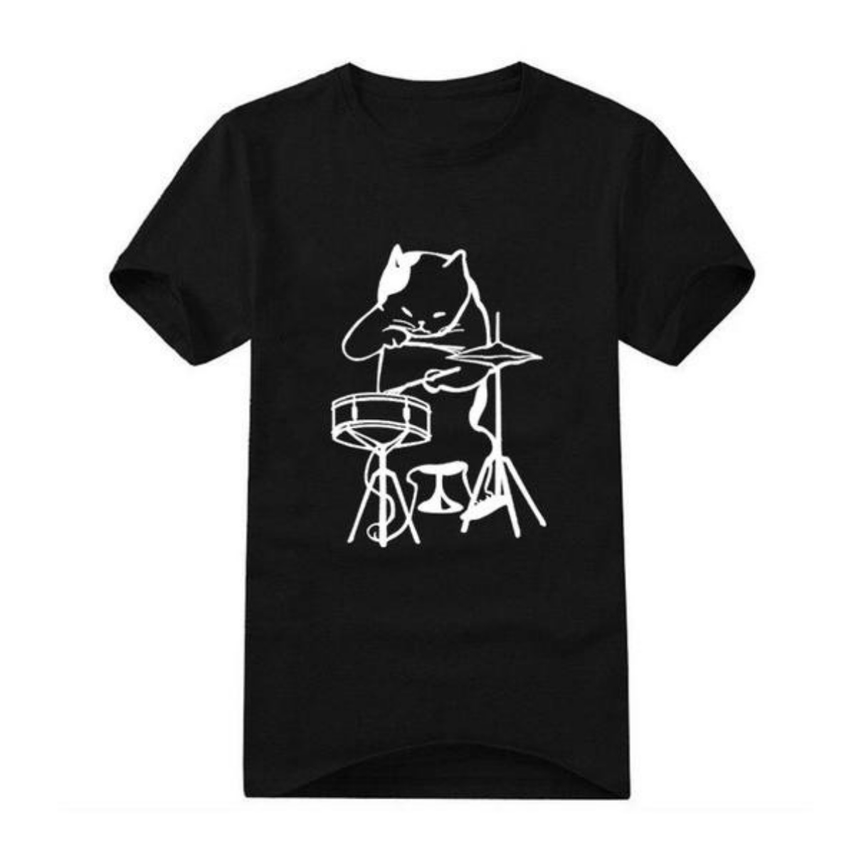 Musician Cat Plays Drum T-Shirt