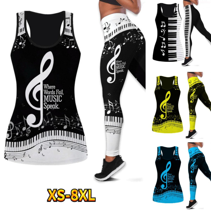 Music Piano Vest & Leggings Set