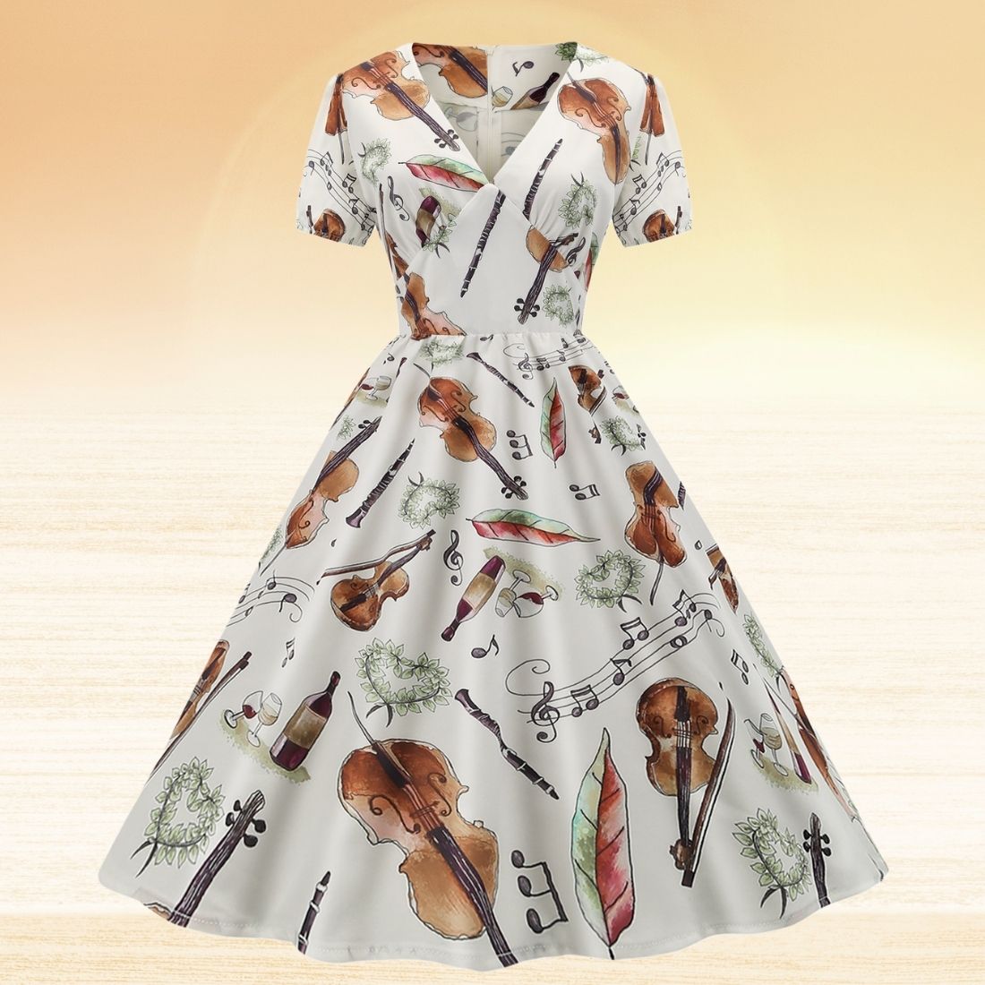 Violin Music Notes Dress