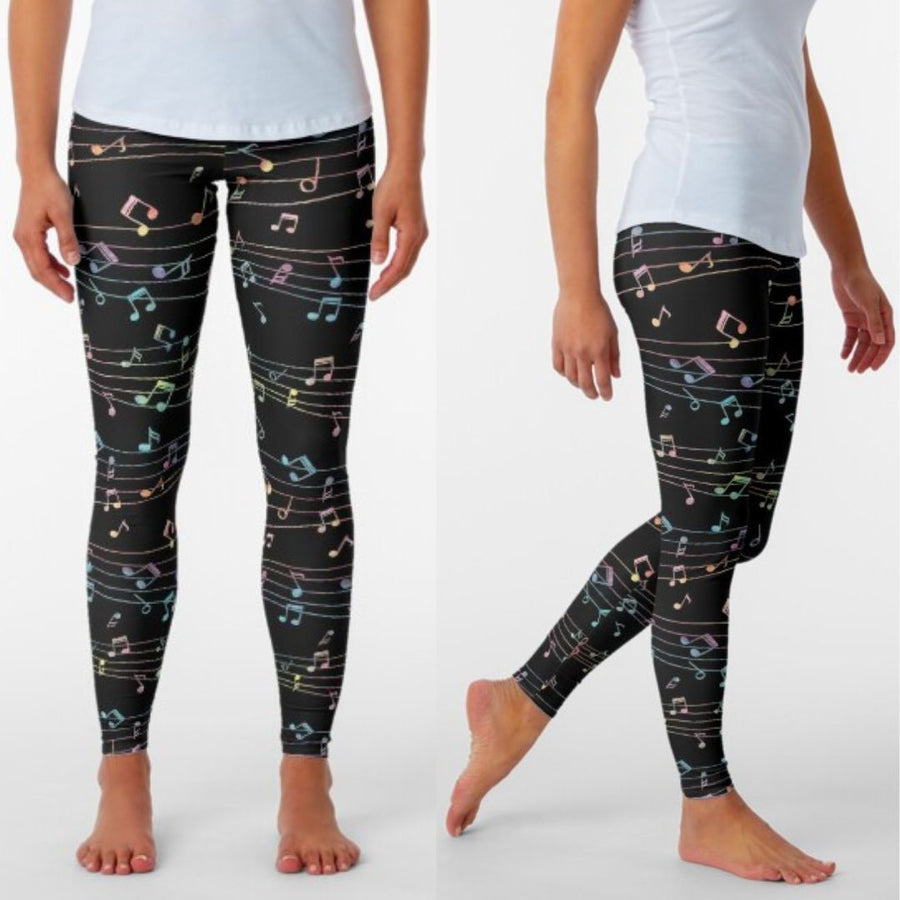 Colorful Music Notes Leggings