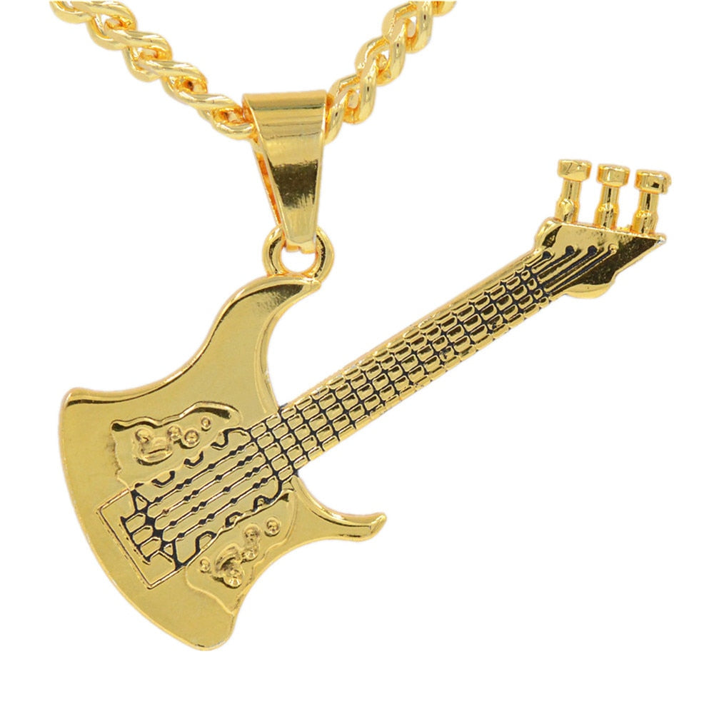 Rock Music Guitar Pendant Necklace