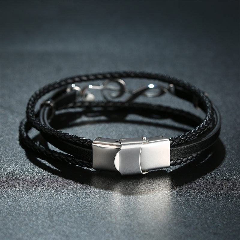 Treble Clef Leather Bracelet