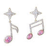 Musical Note Pink Dangle Earrings