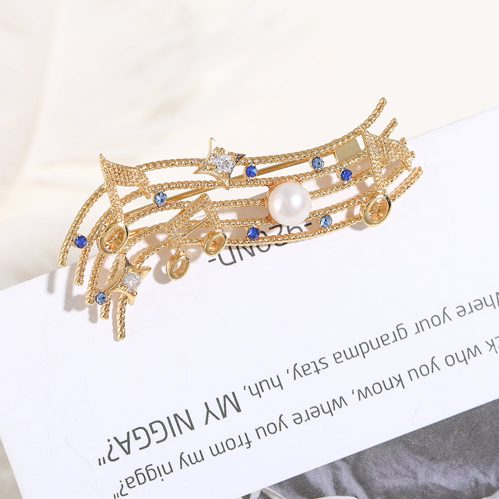 Luxury Music Note Star Brooch