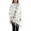 Music Scores White Tassel Scarf