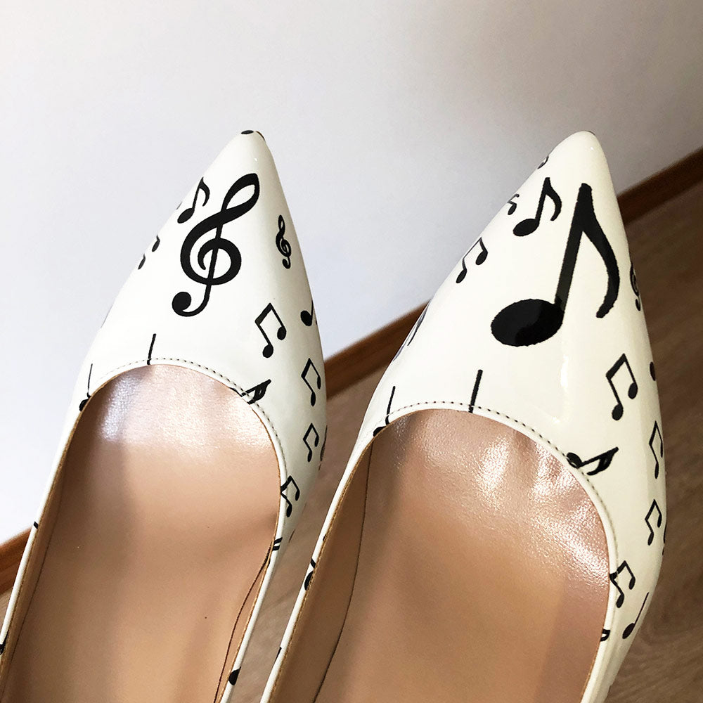 Music Notes Stiletto High Heels - Artistic Pod