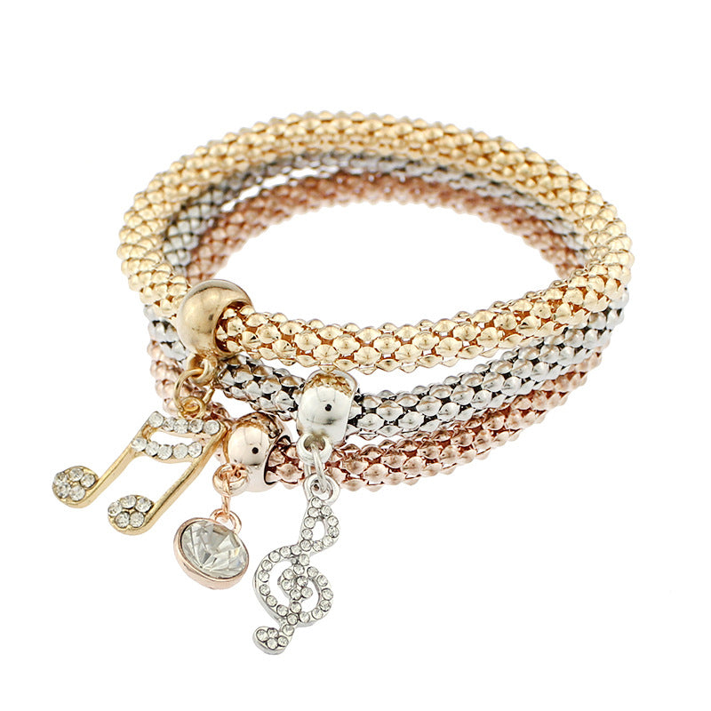 Music Note Charm Bracelets Set