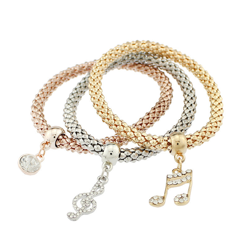 Music Note Charm Bracelets Set