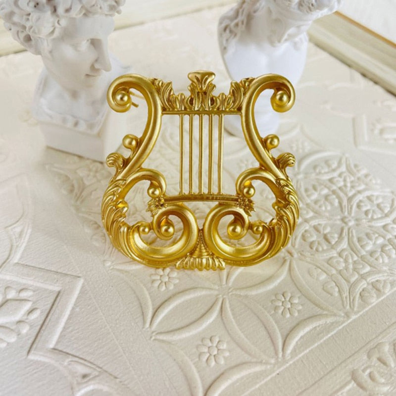 Vintage Golden Harp Brooch