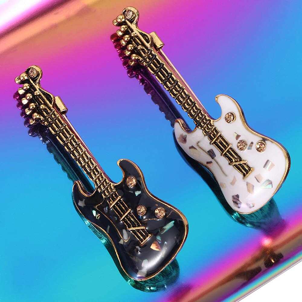 Guitar Shape Metal Brooch