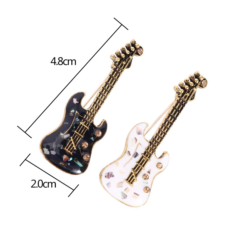 Guitar Shape Metal Brooch