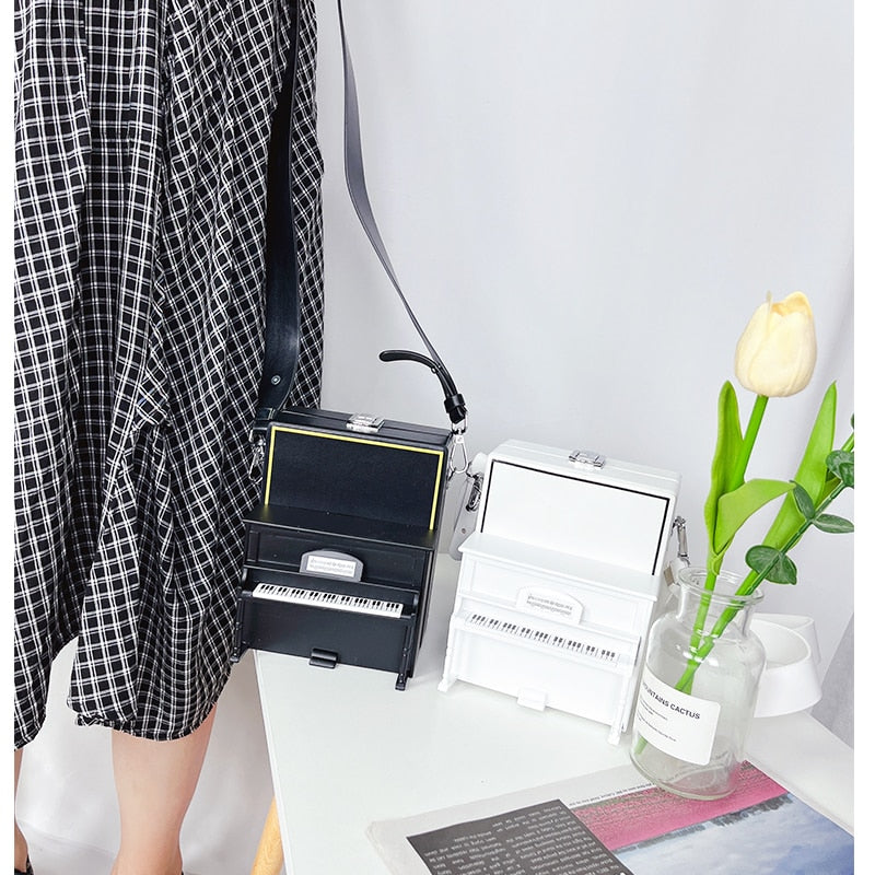 Vintage Piano Shaped Crossbody Bag