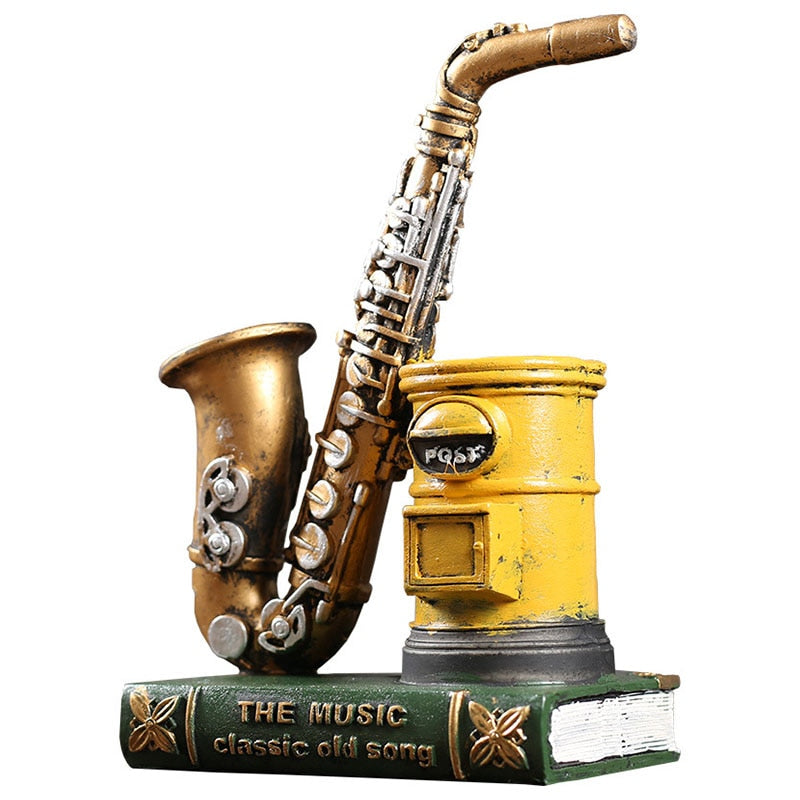 Saxophone Figurine Pen Holder