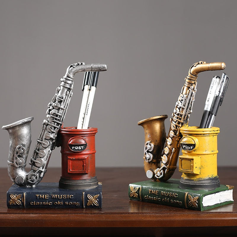 Saxophone Figurine Pen Holder