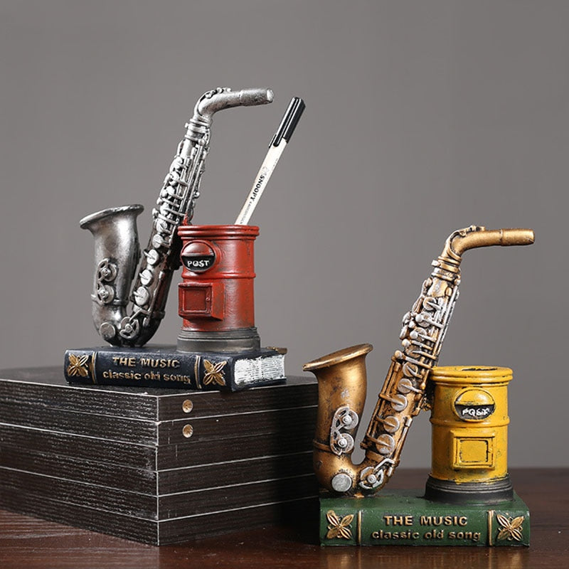 Saxophone Figurine Pen Holder