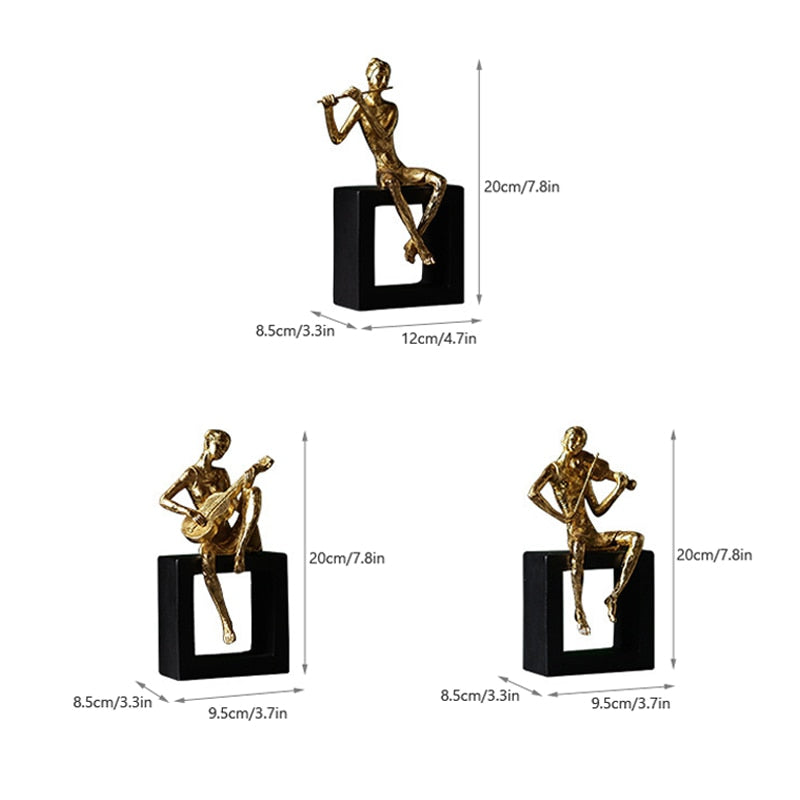 Musician Golden Vintage Sculpture