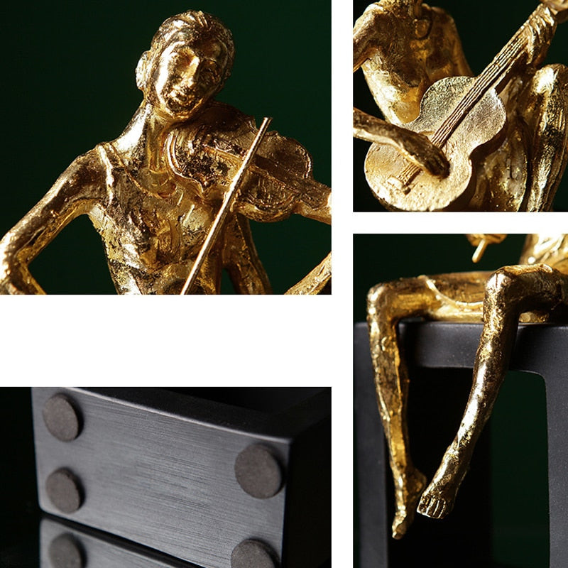 Musician Golden Vintage Sculpture