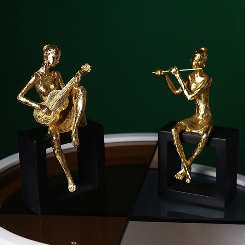 Musician Golden Vintage Sculpture