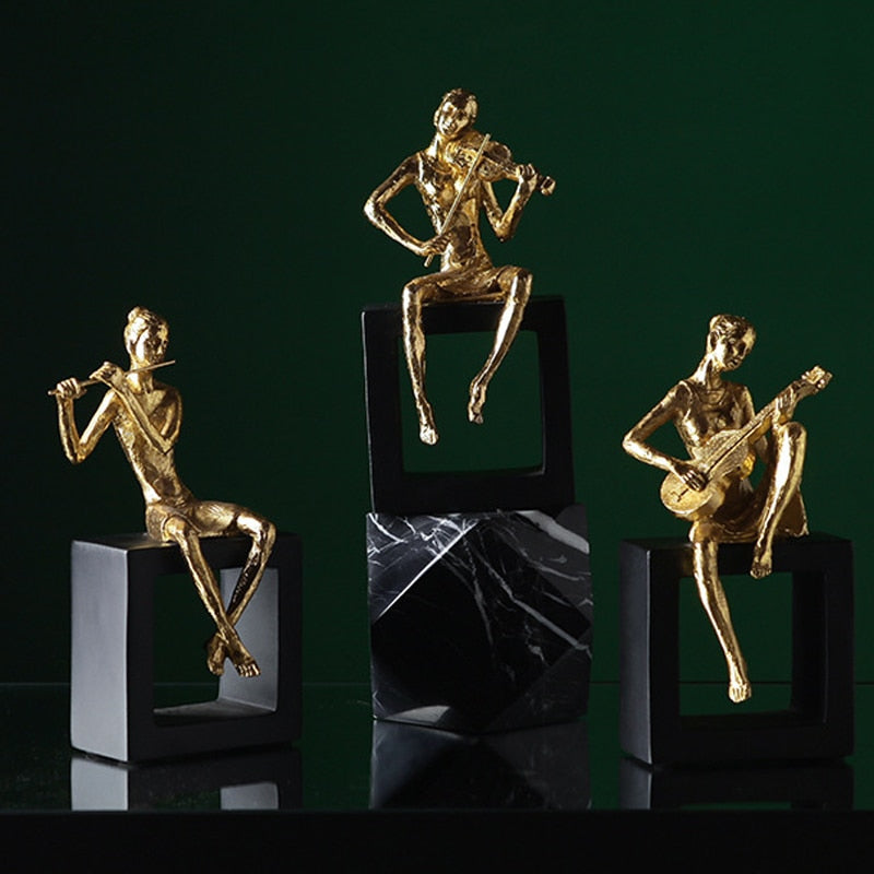 Musician Golden Vintage Sculpture