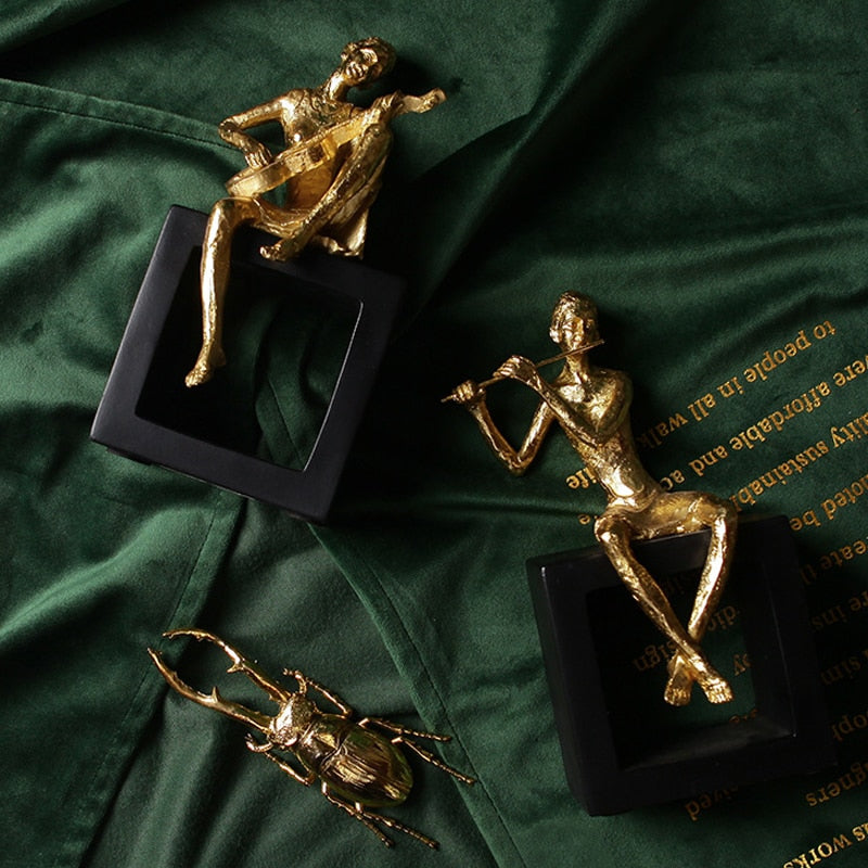 Musician Golden Vintage Sculpture