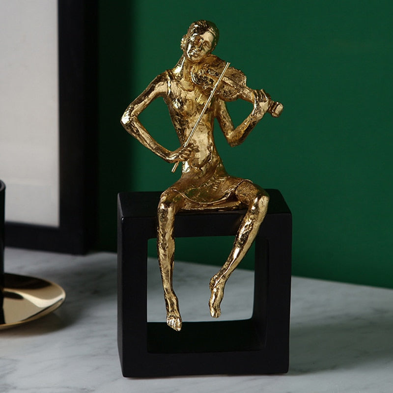 Musician Golden Vintage Sculpture