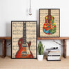 Vintage Sheet Guitar Wall Art