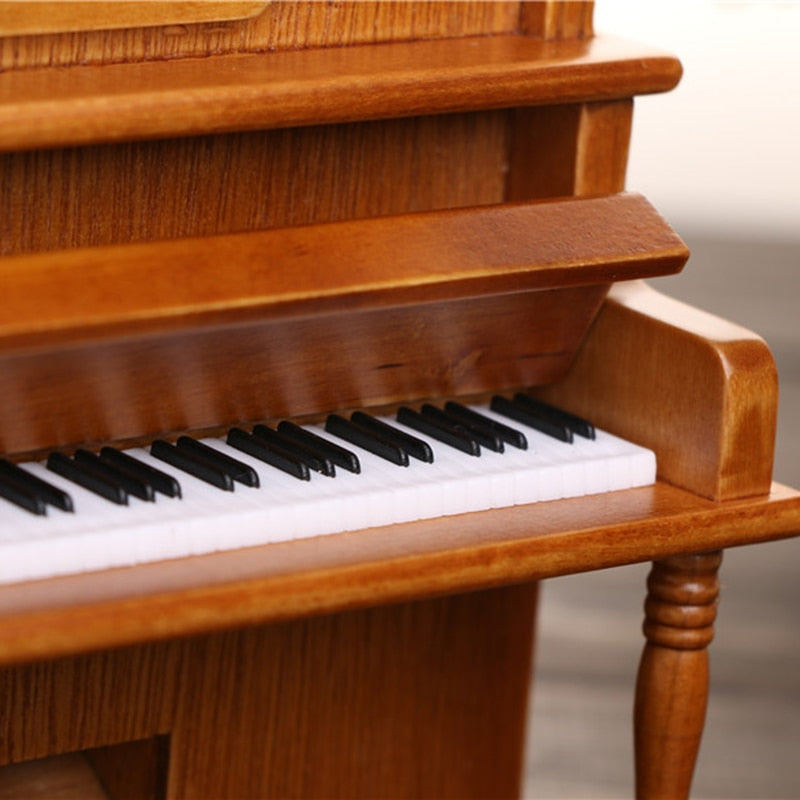 Vintage Wooden Piano Music Box