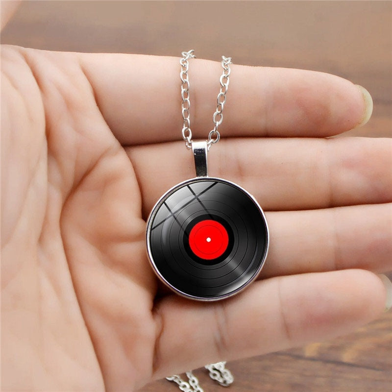 Red Vinyl Records Jewelry Set