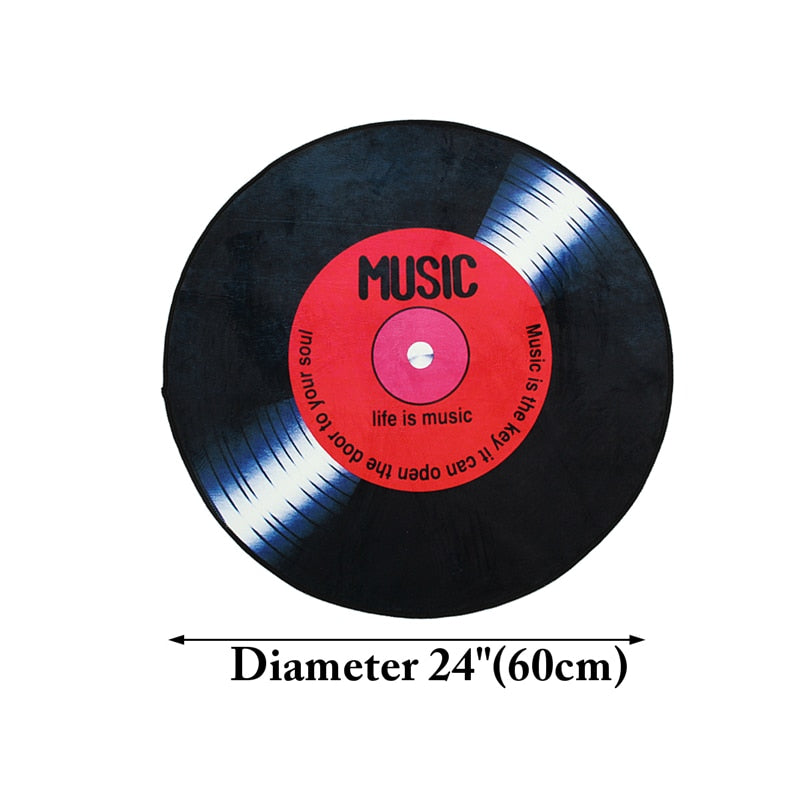 Red Retro Vinyl Record Carpet