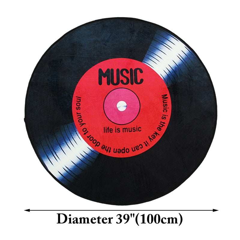 Red Retro Vinyl Record Carpet
