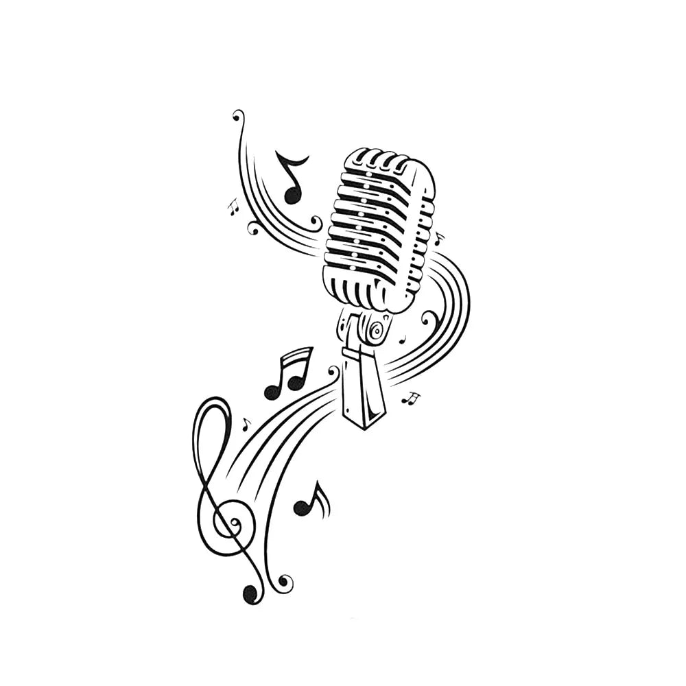 Microphone Music Note Sticker