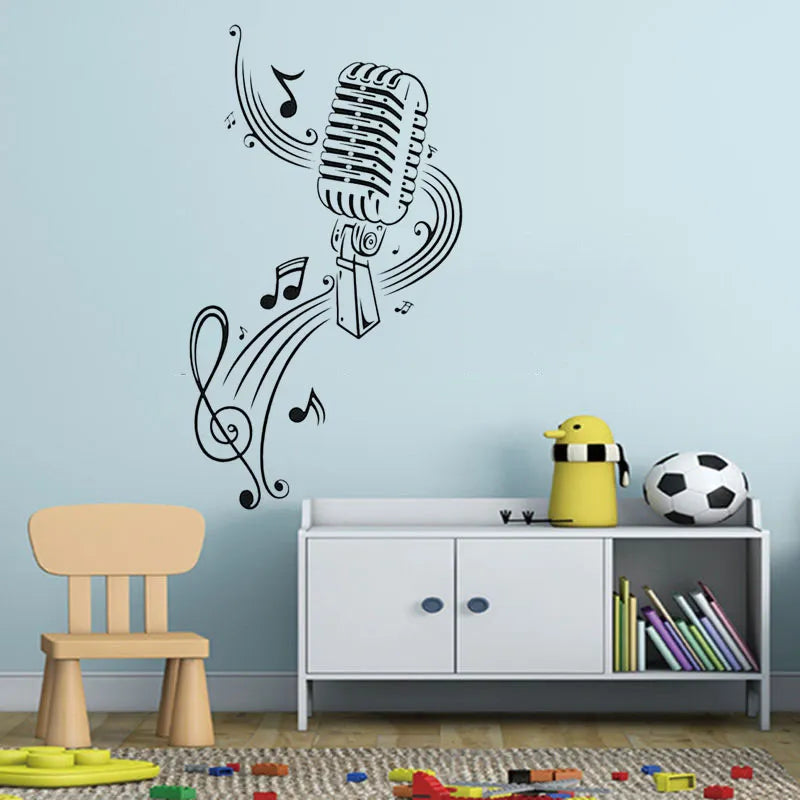 Microphone Music Note Sticker