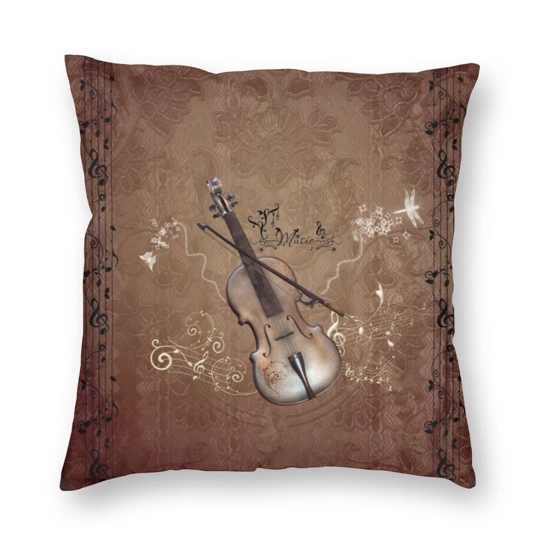 Violin Music Note Cushion Cover