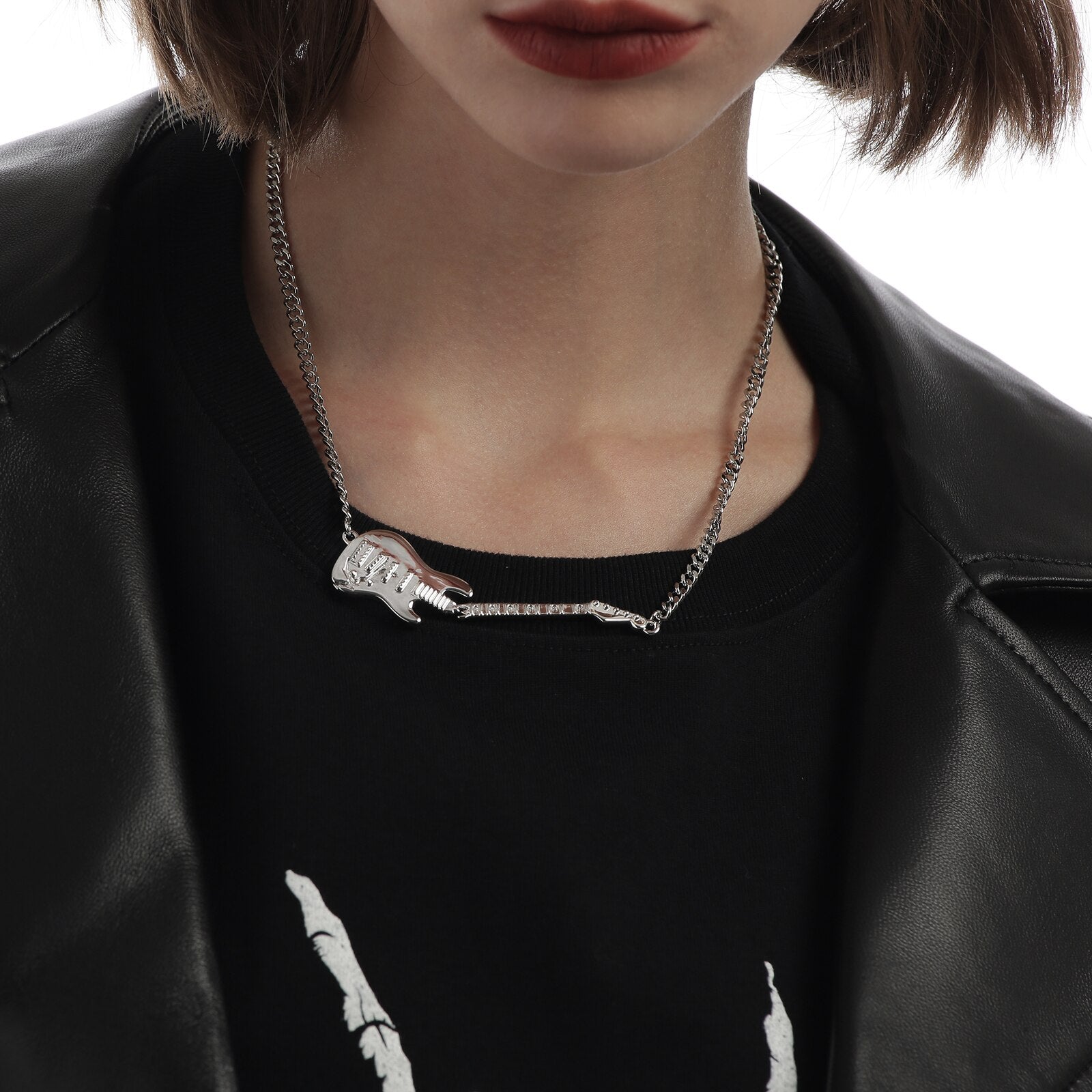 Cool Broken Guitar Necklace