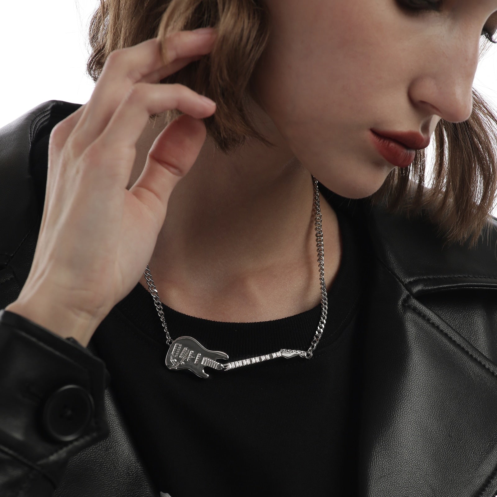 Cool Broken Guitar Necklace