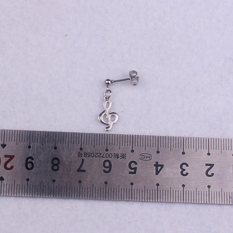 Cute Silver Music Notes Earrings