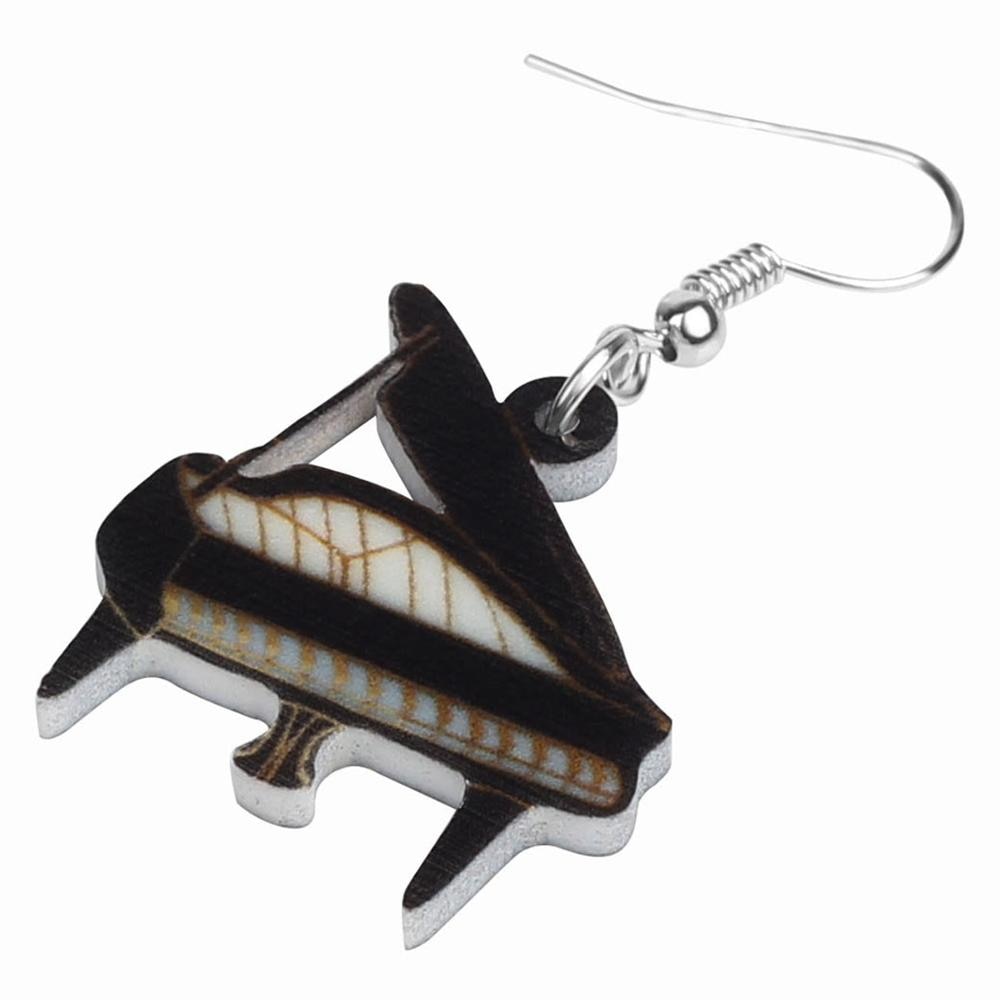 Black Piano Earrings