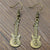 Vintage Bronze Guitar Earrings