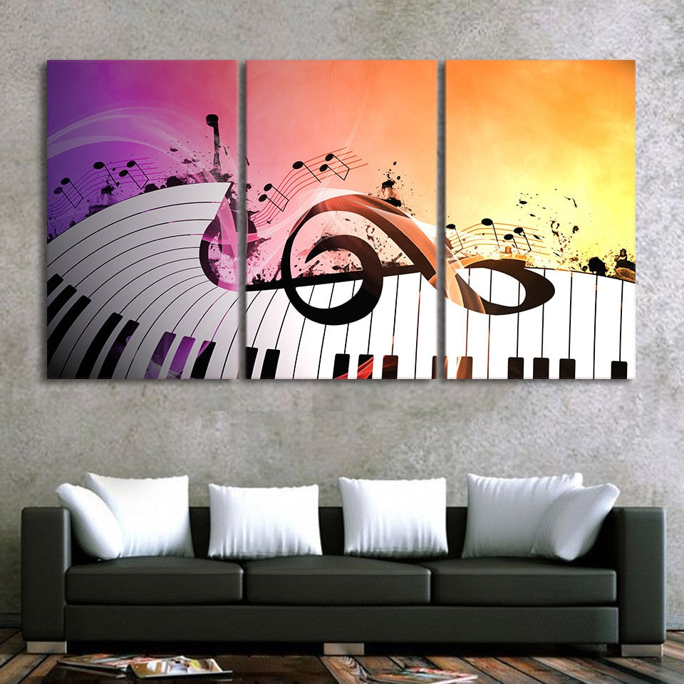 Music Notes/Piano Canvas Wall Art