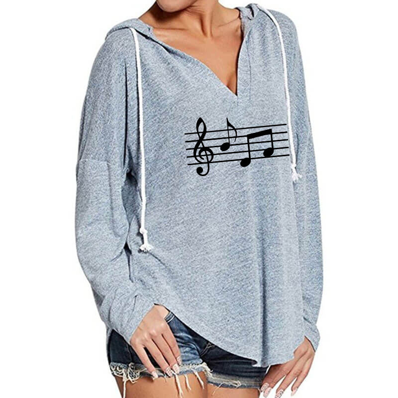 Music Scores V-Neck Hoodie