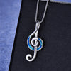 Fire-Opal Music Notes Necklace