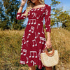 Music Notes Backless Casual Dress