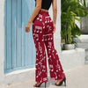 Music Notes Red Flare Pants