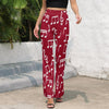 Music Notes Red Flare Pants