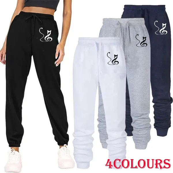 Women's Music Cat Print Pants