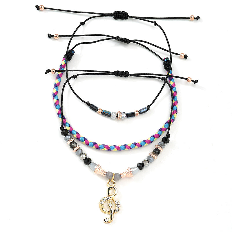 Music Note Glass Beaded Bracelets